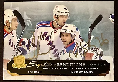 2014-15 UD The Cup Signature Renditions Combos Martin St Louis Rick Nash Auto • $100