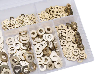 £13.19 • Buy 500 Assorted Piece Solid Brass Metric Flat Form A Washers M2 M2.5 M3 M4 M5 M6