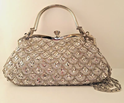 £12 • Buy Sparkly Silver Handbag Ladies