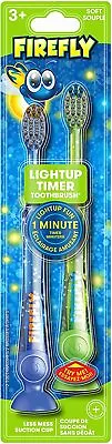 Firefly Light-up Timer Toothbrush With Suction Cup 2 Pack (Color May Vary) NEW • £4.95