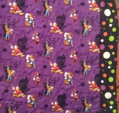 Mickey Mouse Quilt Haunted Halloween Minnie Donald Goofy Blanket Handmade  • $100