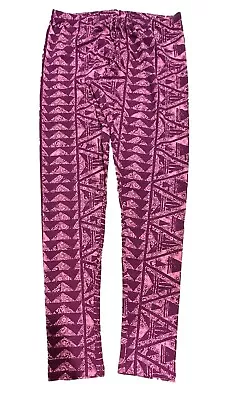 Mossimo Supply Girls Pink/Purple Pepper Tribal Printed Leggings - Size Large • $5.99