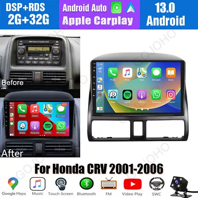 Android 13 For Honda CRV-2 2001-2006 Apple Carplay Car Stereo Radio GPS WIFI BT • $107.99
