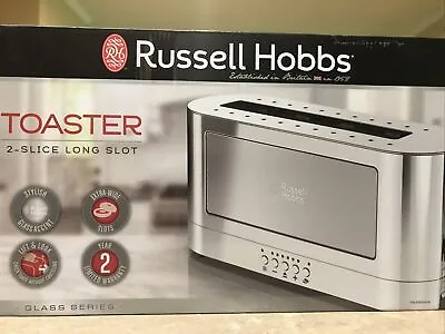 $49.99 • Buy Russell Hobbs Glass Accent Long Toaster, Silver & Stainless Steel - 2-Slice
