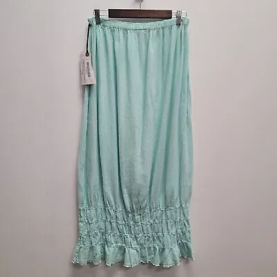 Oh My Gauze Womens Pull On Mermaid Maxi Skirt Size 2 Blue Smocked Stretch NWT • $44.88