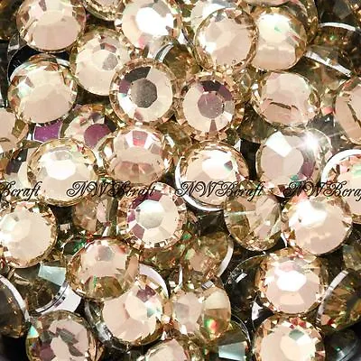 Champagne 1000pcs Resin Rhinestones Beads Flat Back Diamante Nail Art Craft Gems • £1.69