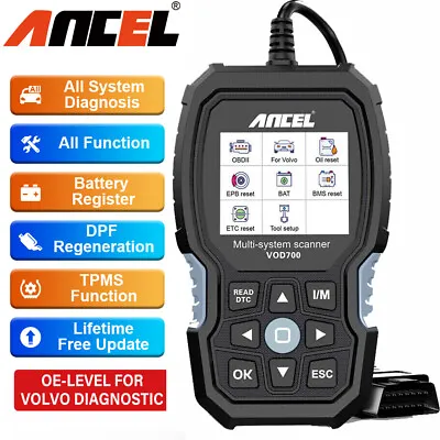 ANCEL VOD700 For VOLVO All System OBD2 Scanner Car Diagnostic Scan Tool TPMS DPF • $99