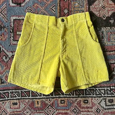 Vintage“Op” Style Yellow Corduroy Cord Dogtown Surfer Skater Beach Shorts 28 • $60.16