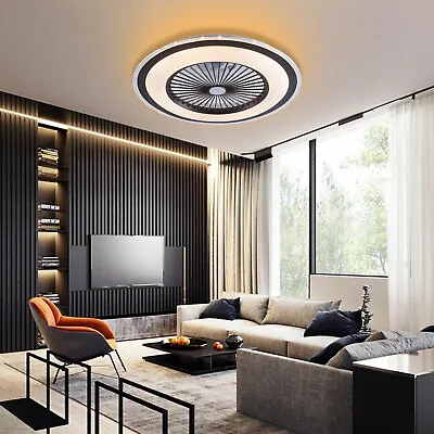 23  Modern Flush Mount Modern Indoor Low Profile Ceiling Fan With Remote Control • $59.86