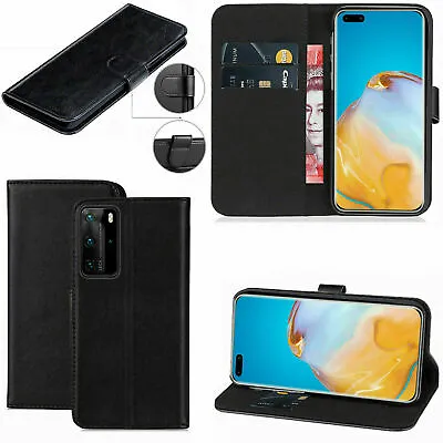 For Huawei P40 Pro P40 Lite Phone Case Leather Flip Shockproof Wallet Book Cover • £3.95