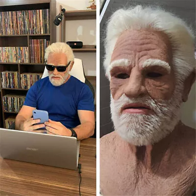 Halloween Cosplay Costume Realistic Latex Old Man Face Mask Disguise Party Prop∝ • $34.29