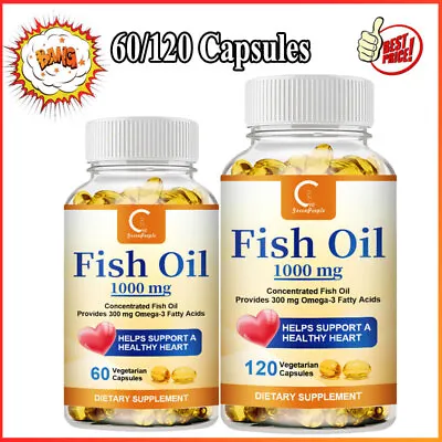 Best Fish Oil Concentrate With Omega-3 Fatty Acids Helps Supportheart Health • $20.53