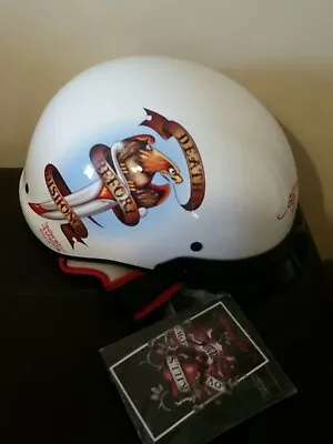  Ed Hardy Christian Audigier Shorty ½ Helmet Death Before Dishonor L KBC DOT Nwt • $79.99