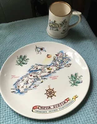  Nova Scotia Souvenir Plate And Mug Map WADE - Made In England • $29.99