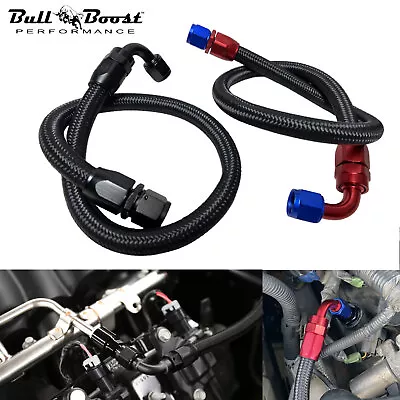 Black Fuel Hose Oil Fuel Gas Line AN6-AN8-AN10 Nylon Braided / BUILD YOUR OWN • $22.25