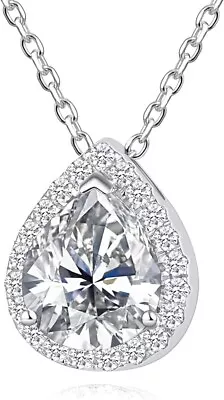 Teioa Jewelry 925 Sterling Silver Teardrop/Heart CZ Urn Ashes Necklace For Women • $34.99