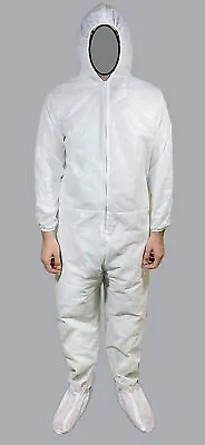 £2.99 • Buy Disposable Coveralls Overalls Boilersuit Hood Painters Protective Suit White