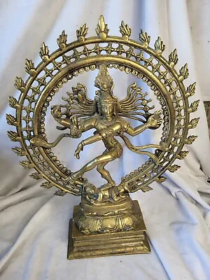 Vintage Brass God Of Dance Nataraja Lord Shiva Hindu Figurine Statue 18  • $349