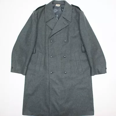 Vintage Swiss Military 48 BB Surplus Double Breasted Wool Trench Greatcoat Green • $99.99