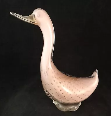 Vintage Murano - Barbini -Sfumato Bullicante Glass Duck Sculpture 8 ¼” Tall • $150