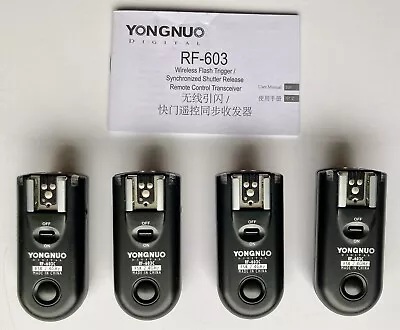 Yongnuo Rf-603 Canon Wireless Flash Triggers Set Of Four. • £25