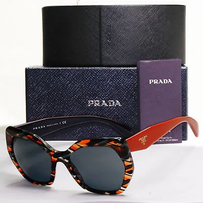 Prada Sunglasses Hexagon Angular Square Brown Red PR16RS SPR 16R VAN-9K1 180224 • £195