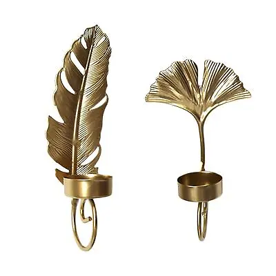 Leaves Wall Sconce Candle Holder Wall Decor Decorative Candle Sconces For Living • £5.94