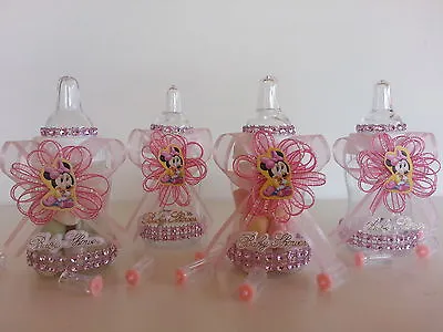 12 Minnie Mouse Pink Fillable Bottles Baby Shower Favors Prizes~Girl Decorations • $18.99