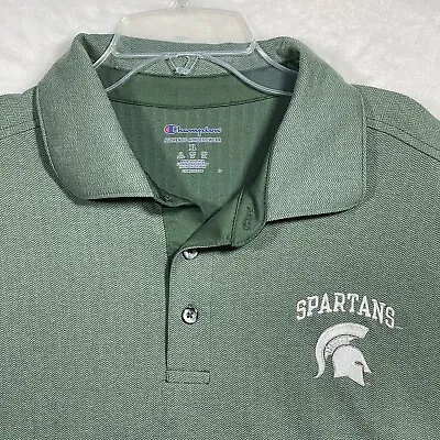 Michigan State Shirt Mens XL Spartans Polo Short Sleeve Champion Green • $12.21