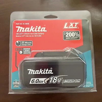 Makita 18V Lithium-Ion 6.0Ah Battery (BL1860B) • $85