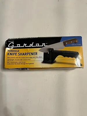 Gordon Hand Held Knife Sharpener V Groove Twin Ceramic Rods • $6