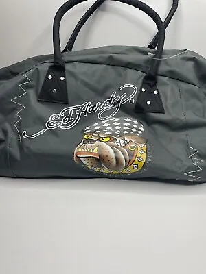 Ed Hardy Graphic Bulldog Love Kills Slowly Canvas Duffel Gym 2 Handle Bag • $28.87