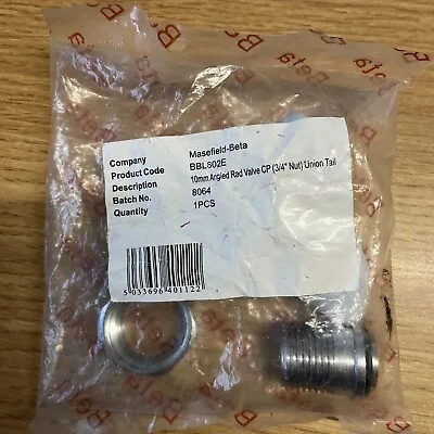 Masefield Beta (bbl620e) 10mm Angled Radiator Valves 3/4  Union Tail • £5.80