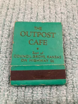 Vintage Matchbook:  The Outpost Cafe - Council Grove KS - 20 Strike • $4.99