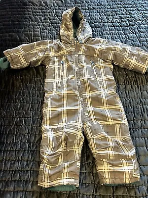 H&M Baby 9-12 Months Snow/winter Pramsuit Fleece Lined Brown Warm • £2.50