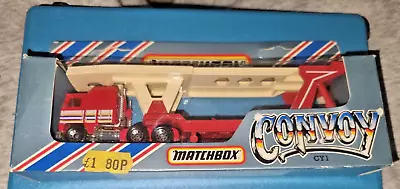 Matchbox Convoy CY1 Kenworth Cabover Truck And Car Transporter  In Original Box • £15
