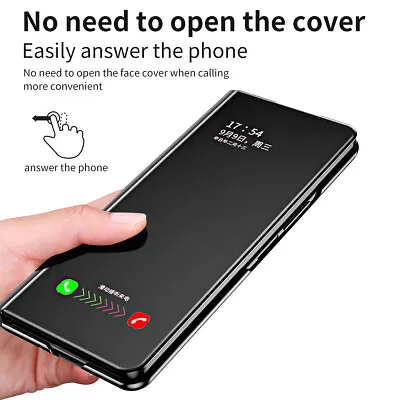 For Samsung Galaxy Z Fold5/4/3/2 Cover Magnetic S-View Mirror Plating Stand Case • $25.07