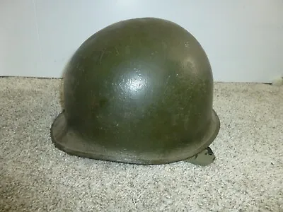 Vintage WWll Era US Army M1 Steel Helmet With Chin Straps Combat Military Green • £120.52
