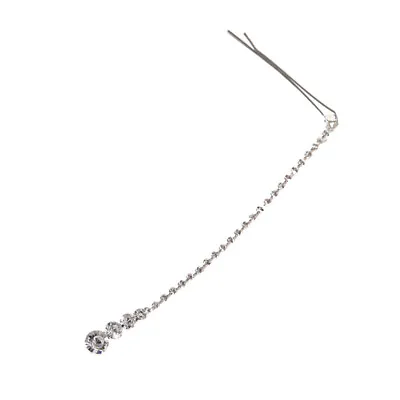 Dainty Rhinestone Bridal Head Chain Indian Jewelry Crown Hair Accessory Silver • £6.38