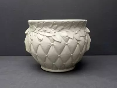 McCoy Pottery 1480 Jardinière White Diamond Quilted Pattern 10.5 X9  Planter Pot • $129.99