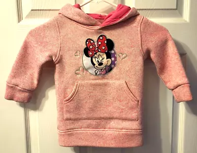 Disney Minnie Mouse Toddler Girl Pink Sweatshirt Hoodie Size 2T RN #77272 • $11.19