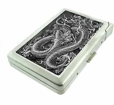 Cigarette Case With Built In Lighter Vintage Japanese Dragon Art S4 Smoking King • $29.94