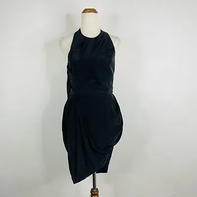 Zimmermann Size 1 10 Black Silk Sleeveless Halter Neck Short Cocktail Party Dres • $75