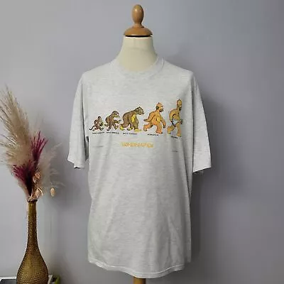 1996 The Simpsons Homersapien T-shirt In Grey Size XL Retro Vintage Original • £18.99