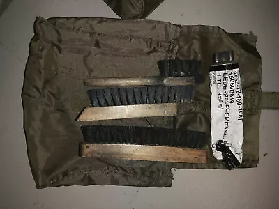 German Army Boot Cleaning Kit - Genuine Issue Used 3 Brushes With Tube & Bag • $17.99