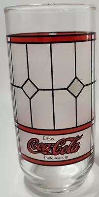 Coca-Cola Coke Frosted Stained Tiffany Style Drinking Glass Vintage • $5.95