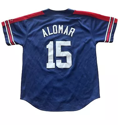 Vintage 90s Cleveland Indians Sandy Alomar Jr Jersey Starter Sz. MED Sewn On #15 • $50