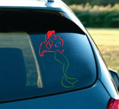 Disney Ariel Mermaid Stand Decal Sticker For Car Laptop Window MAC 7 RED/Green • $10.99