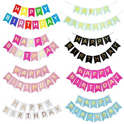 Happy Birthday Bunting Banner Letter Hanging Card Party Decoration Garland • £2.25