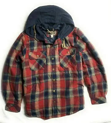 $36.99 • Buy Legendary Outfitters Cotton Flannel Hooded Shirt Jacket, Red Plaid, Size: XXL